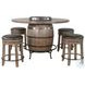 Velden Hollow Natural Round Counter Height Dining Table with Lazy Susan