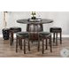 Havenstead Dark Brown Round Counter Height Dining Table with Lazy Susan
