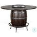 Havenstead Dark Brown Round Counter Height Dining Table with Lazy Susan