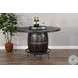 Havenstead Dark Brown Round Counter Height Dining Table with Lazy Susan