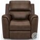 Henry Brown Leather Power Recliner with Power Headrest and Lumbar
