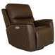 Henry Burnt Umber Leather Swivel Gliding Power Recliner with USB Charging and Heat Massage
