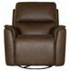 Henry Burnt Umber Leather Swivel Gliding Power Recliner with USB Charging and Heat Massage