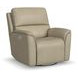 Henry Beige Leather Swivel Gliding Power Recliner with USB Charging and Heat Massage