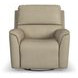 Henry Beige Leather Swivel Gliding Power Recliner with USB Charging and Heat Massage