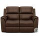 Henry Brown Leather Power Reclining Loveseat with Power Headrest and Lumbar
