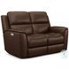Henry Brown Leather Power Reclining Loveseat with Power Headrest and Lumbar