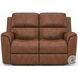 Henry Russet Leather Power Reclining Loveseat with Power Headrest and Lumbar