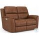 Henry Russet Leather Power Reclining Loveseat with Power Headrest and Lumbar