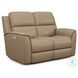 Henry Brown Leather Power Reclining Loveseat with Power Headrest and Lumbar