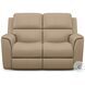 Henry Brown Leather Power Reclining Loveseat with Power Headrest and Lumbar