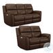 Henry Brown Leather Power Recliner with Power Headrest and Lumbar