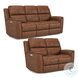 Henry Russet Leather Power Reclining Sofa with Power Headrest and Lumbar