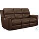 Henry Brown Leather Power Reclining Sofa with Power Headrest and Lumbar