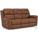 Henry Russet Leather Power Reclining Sofa with Power Headrest and Lumbar