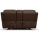 Henry Brown Leather Power Reclining Console Loveseat with Power Headrest and Lumbar