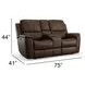Henry Brown Leather Power Reclining Console Loveseat with Power Headrest and Lumbar