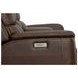 Henry Brown Leather Power Reclining Console Loveseat with Power Headrest and Lumbar