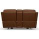 Henry Russet Leather Power Reclining Console Loveseat with Power Headrest and Lumbar