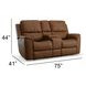 Henry Russet Leather Power Reclining Console Loveseat with Power Headrest and Lumbar