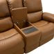 Henry Russet Leather Power Reclining Console Loveseat with Power Headrest and Lumbar