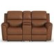 Henry Russet Leather Power Reclining Console Loveseat with Power Headrest and Lumbar