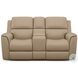 Henry Brown Leather Power Reclining Console Loveseat with Power Headrest and Lumbar