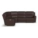 Henry Burnt Umber Leather 6 Piece Modular Zero Gravity Power Reclining Sectional with Power Headrest and USB Charging