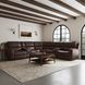 Henry Burnt Umber Leather 6 Piece Modular Zero Gravity Power Reclining Sectional with Power Headrest and USB Charging