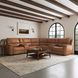 Henry Caramel Leather 7 Piece Modular Zero Gravity Power Reclining Sectional with Power Headrests and USB Charging