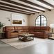 Henry Caramel Leather 7 Piece Modular Zero Gravity Power Reclining Sectional with Power Headrests and USB Charging