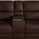 Henry Brown Leather Power Reclining Console Loveseat with Power Headrest and Lumbar
