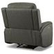 Linden Charcoal Leather Zero Gravity Swivel Gliding Power Recliner with USB Charging and Heat Massage