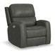 Linden Charcoal Leather Zero Gravity Swivel Gliding Power Recliner with USB Charging and Heat Massage
