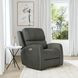 Linden Charcoal Leather Zero Gravity Swivel Gliding Power Recliner with USB Charging and Heat Massage