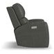 Linden Charcoal Leather Zero Gravity Swivel Gliding Power Recliner with USB Charging and Heat Massage