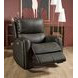 Linden Charcoal Leather Zero Gravity Swivel Gliding Power Recliner with USB Charging and Heat Massage