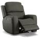 Linden Charcoal Leather Zero Gravity Swivel Gliding Power Recliner with USB Charging and Heat Massage