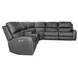 Linden Charcoal Leather 6 Piece Modular Zero Gravity Power Reclining Sectional with Power Lumbar and USB Charging