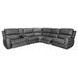Linden Charcoal Leather 6 Piece Modular Zero Gravity Power Reclining Sectional with Power Lumbar and USB Charging