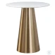 Damon Gold White Marble Bistro Table