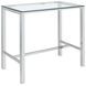 Tolbert Chrome Glass Top Bar Table
