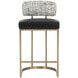 Larissa Bravo Black and Halton Birch Performance Fabric Counter Height Stool