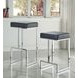 Gervase Black And Chrome Square Counter Height Stool