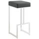 Gervase Grey And Chrome Square Bar Stool