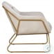 Watts Polo Club Muslin And Bravo Cream Gold Lounge Chair