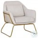 Watts Polo Club Muslin And Bravo Cream Gold Lounge Chair