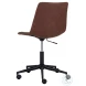 Cal Antique Brown Faux Leather Adjustable Office Chair