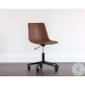 Cal Antique Brown Faux Leather Adjustable Office Chair