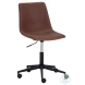 Cal Antique Brown Faux Leather Adjustable Office Chair
